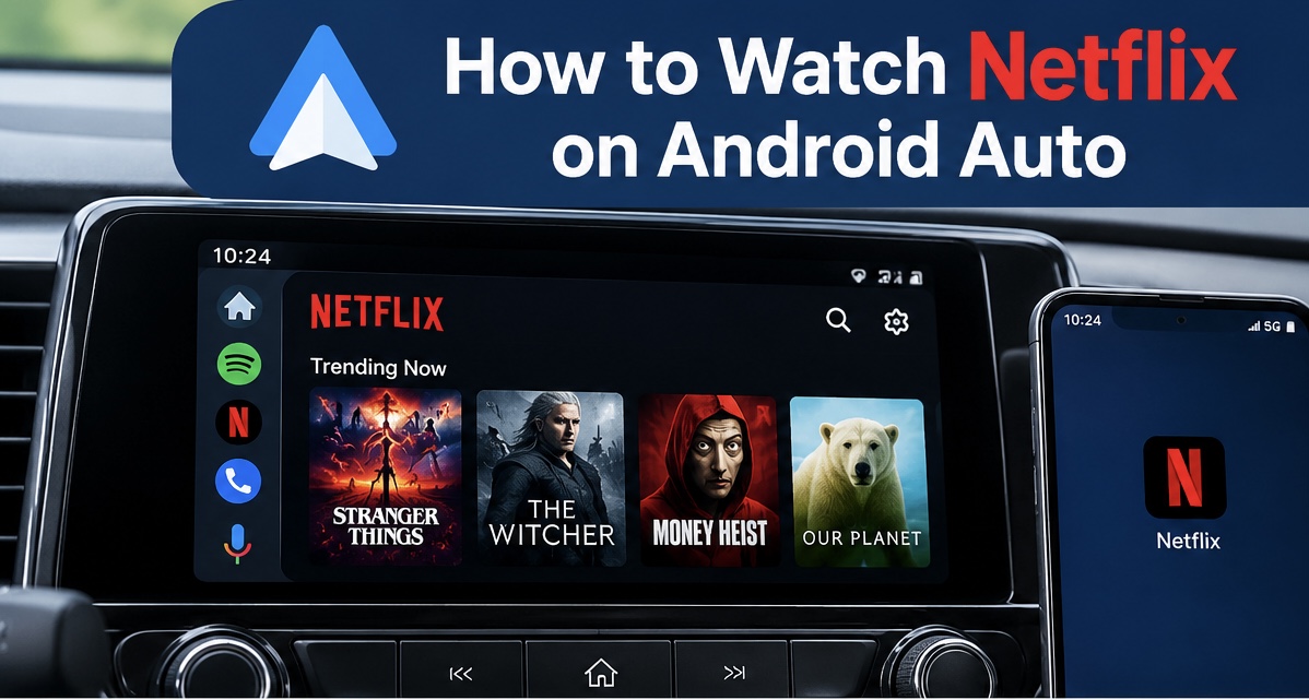how to watch netflix on android auto